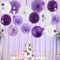 Purple White Lavender Party Decorations Paper Fans Paper Pom Pom Flowers Lanterns Baby Bridal Shower Wedding Bachelorette Graduation
